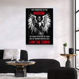 Fate Whispers To The Warrior Canvas Wall Art, The Warrior Whispers Back I Am The Storm, Warrior Print, Warrior Quote, Man Cave Decor - Royal Crown Pro