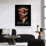 Pirate Decor, Time Flies When You're Having Rum Canvas Wall Art, Perfect For Man Cave, Man Cave Decor, Bar Decor, Pirate Art, Pirate Decor - Royal Crown Pro