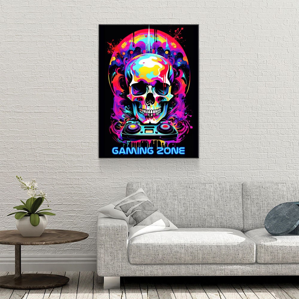 Gaming Zone Canvas Wall Art, Gamers Decor Perfect for A Game Room Or Dorm, Gaming Zone Decor, Teenage Decor, Gamers Print - Royal Crown Pro