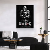 Warrior Code Canvas Wall Art, Better To Die Standing Than To Live On Your Knees, Warrior Print, Warrior Quote, Motivational Quote, Man Cave - Royal Crown Pro