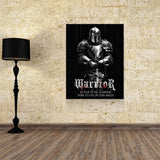 Warrior Code Canvas Wall Art, Better To Die Standing Than To Live On Your Knees, Warrior Print, Warrior Quote, Motivational Quote, Man Cave - Royal Crown Pro