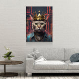 Street King Cat Canvas Wall Art, Abstract Cat Art, Street Cat Art, Cat With Crown Print, Funny Cat Print - Royal Crown Pro