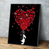 Love Gun Wall Art, Abstract Heart Print, Abstract Love Gun, Heart Love Gun Decor - Royal Crown Pro