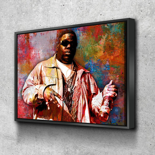 Abstract Biggie Canvas Wall Art, Notorious BIG, Biggie Smalls Wall Art, Biggie Smalls, Hip Hop Decor - Royal Crown Pro
