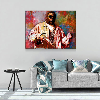 Abstract Biggie Canvas Wall Art, Notorious BIG, Biggie Smalls Wall Art, Biggie Smalls, Hip Hop Decor - Royal Crown Pro