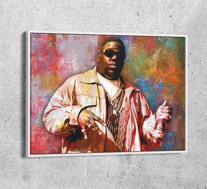 Abstract Biggie Canvas Wall Art, Notorious BIG, Biggie Smalls Wall Art, Biggie Smalls, Hip Hop Decor - Royal Crown Pro
