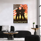 All Gave Some Some Gave All Canvas Wall Art, American Flag, Veteran Decor - Royal Crown Pro