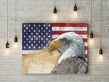 American Flag Bald Eagle Canvas Wall Art - Royal Crown Pro