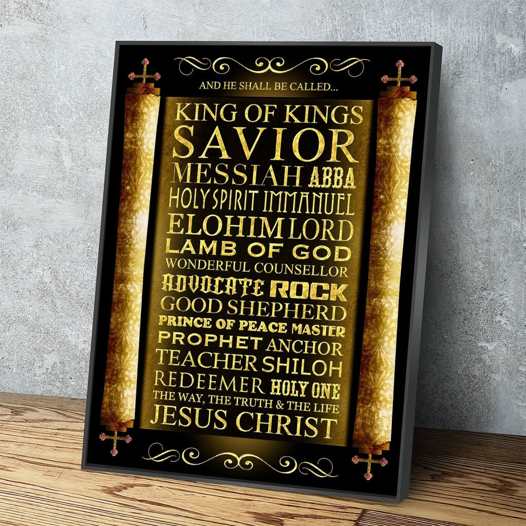And He Shall Be Called King Of Kings Canvas Wall Art, Religious Decor - Royal Crown Pro