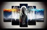 Angel Power Fire And Ice 5-Piece Wall Art Canvas Angel Art - Royal Crown Pro