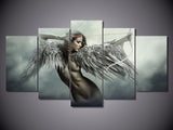 Angel Warrior Exotic Fantasy 5-Piece Wall Art Canvas - Royal Crown Pro