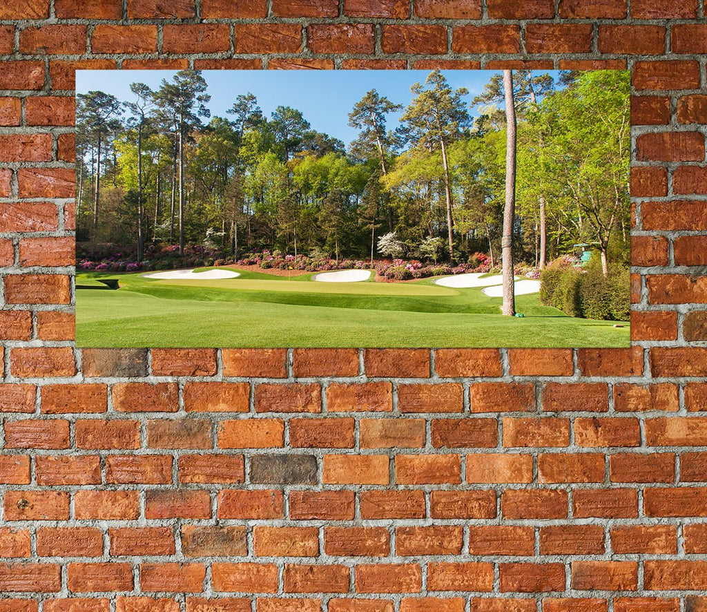 Augusta Golf Course Hole 13 Framed Canvas Wall Art - Royal Crown Pro