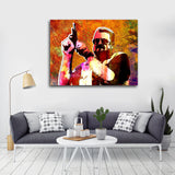 Big Lebowksi Mark It Zero Abstract Framed Canvas Wall Art - Royal Crown Pro