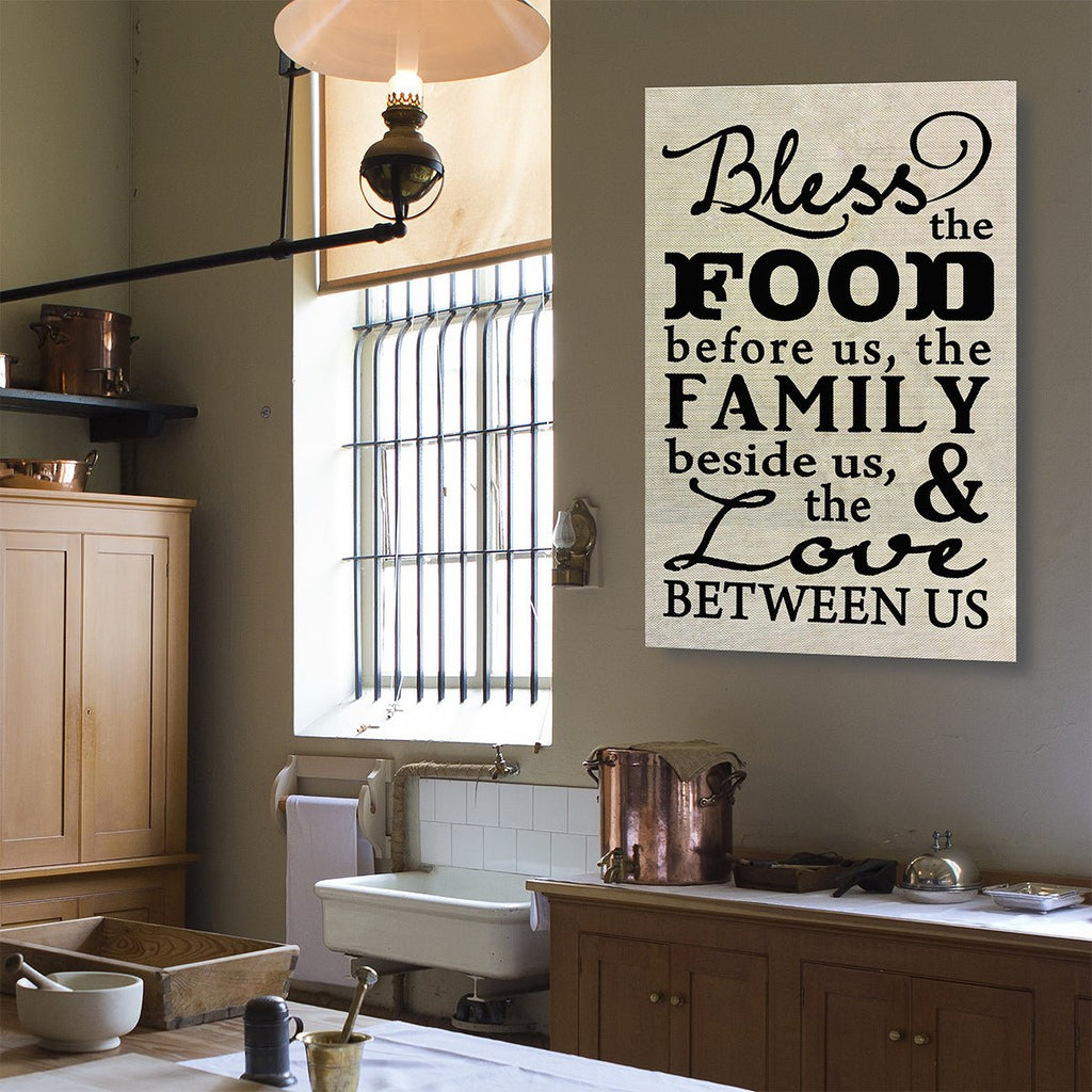 Bless The Food Before Us The Family Beside Us And The Love Between Us Canvas Wall Art - Royal Crown Pro