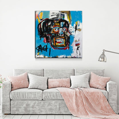 Blue Head Canvas Wall Art, Abstract Art, Modern Wall Art, Neo Expressionism - Royal Crown Pro