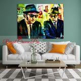 Blues Brothers Canvas Wall Art, Abstract Blues Brothers - Royal Crown Pro