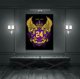 Bryant 24 Canvas Wall Art, Purple Gold - Royal Crown Pro