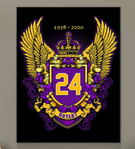 Bryant 24 Canvas Wall Art, Purple Gold - Royal Crown Pro