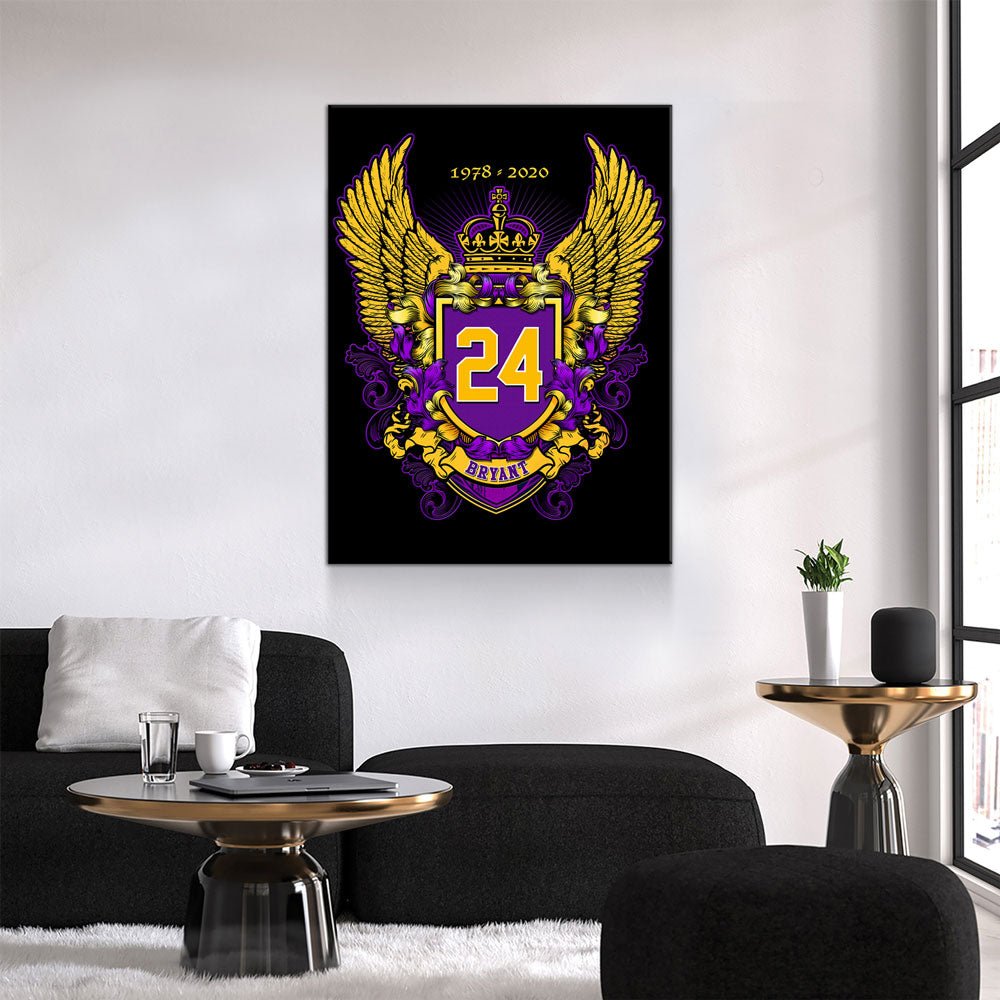 Bryant 24 Canvas Wall Art, Purple Gold - Royal Crown Pro