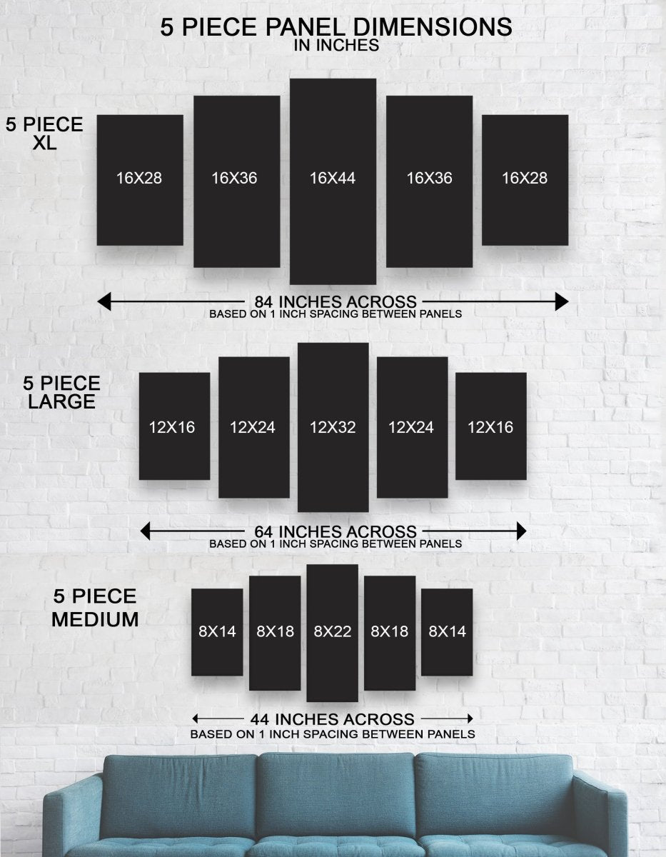 Buddha Mind Abstract 5-Piece Wall Art Canvas - Royal Crown Pro