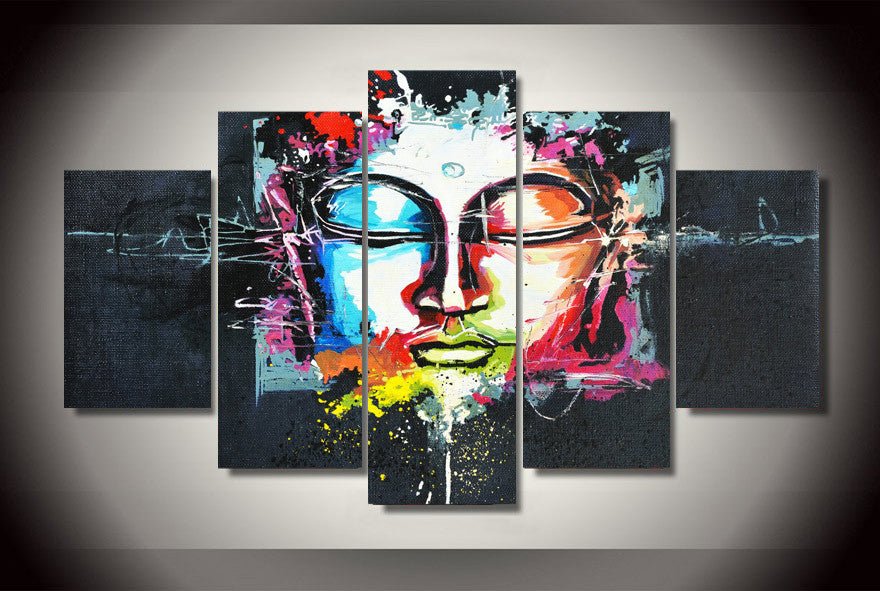 Buddha Mind Abstract 5-Piece Wall Art Canvas - Royal Crown Pro