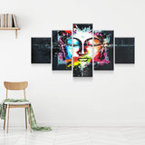 Buddha Mind Abstract 5-Piece Wall Art Canvas - Royal Crown Pro