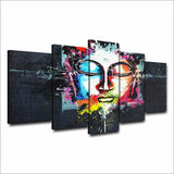 Buddha Mind Abstract 5-Piece Wall Art Canvas - Royal Crown Pro