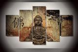 Buddha Mind And Soul 5-Piece Wall Art Canvas - Royal Crown Pro