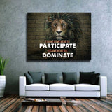 Came Here To Dominate Motivational Canvas Wall Art, Lion Wall Art - Royal Crown Pro