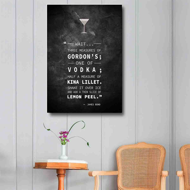 Casino Royale James Bond Vesper Martini Quote Canvas Wall Art 007