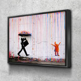 Colored Rain Canvas Wall Art, Banksy Style Print, Banksy Art Canvas Wall Art, Graffiti Art, Abstract Art - Royal Crown Pro