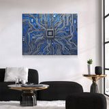 CPU Wall Art, Computer Motherboard CPU, Circuit Board System Chip With Core Processor - Royal Crown Pro