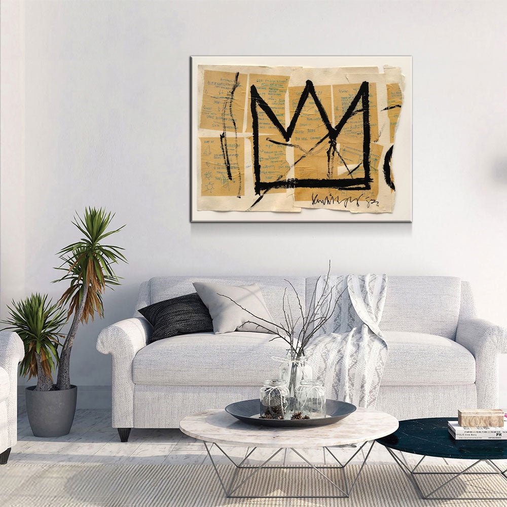 Crown Canvas Wall Art, Abstract Art, Modern Wall Art, Neo Expressionism - Royal Crown Pro
