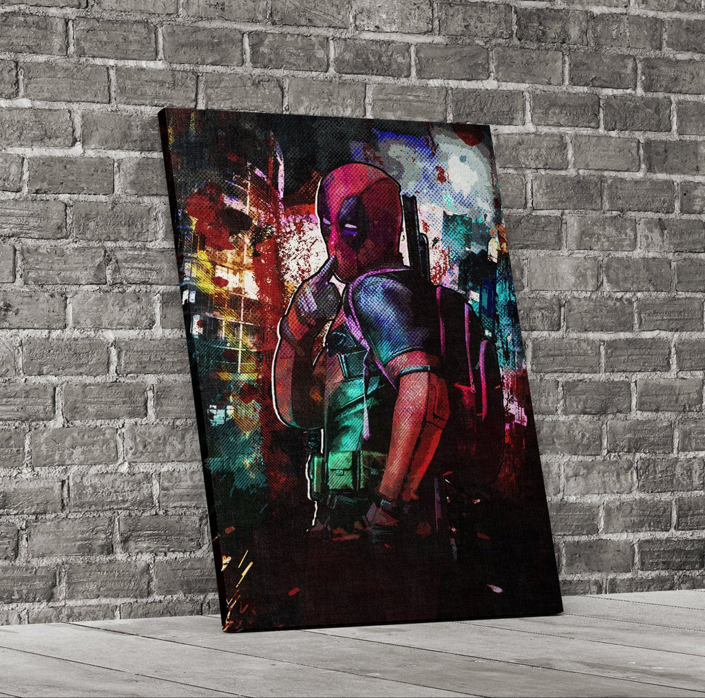 Deadpool Inspired Abstract Canvas Wall Art - Royal Crown Pro