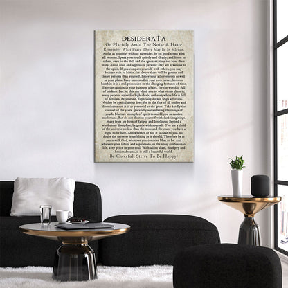 Desiderata Canvas Wall Art, 1920 Prose Poem by Max Ehrmann GO PLACIDLY Amid The Noise & Haste, Graduation Gift, Graduation Idea - Royal Crown Pro