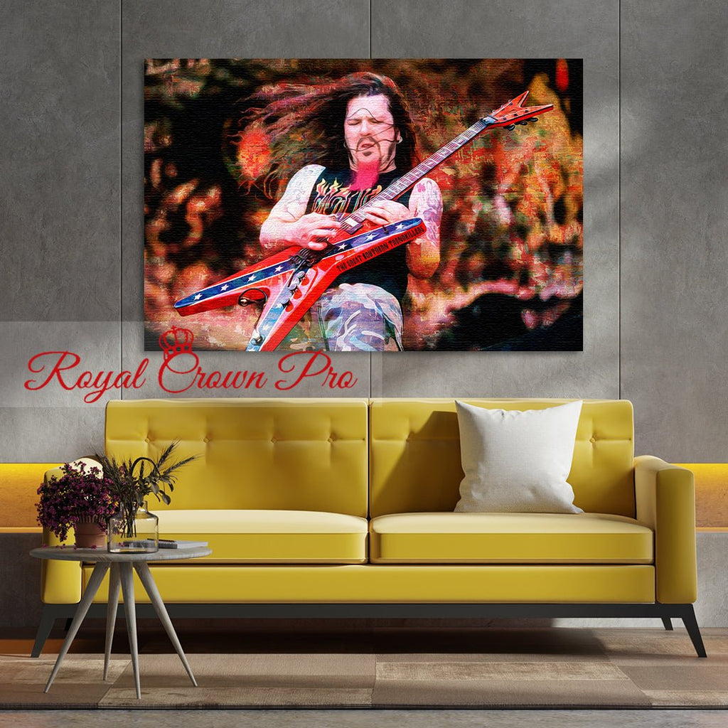 Dimebag Canvas Wall Art, Abstract Dimebag Darrell Guitar Legend - Royal Crown Pro