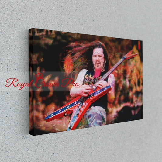 Dimebag Canvas Wall Art, Abstract Dimebag Darrell Guitar Legend - Royal Crown Pro