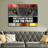 Don't Follow The Pack Lead The Pack! Framed Canvas Wall Art Motivational Office Art Wolf Art - Royal Crown Pro