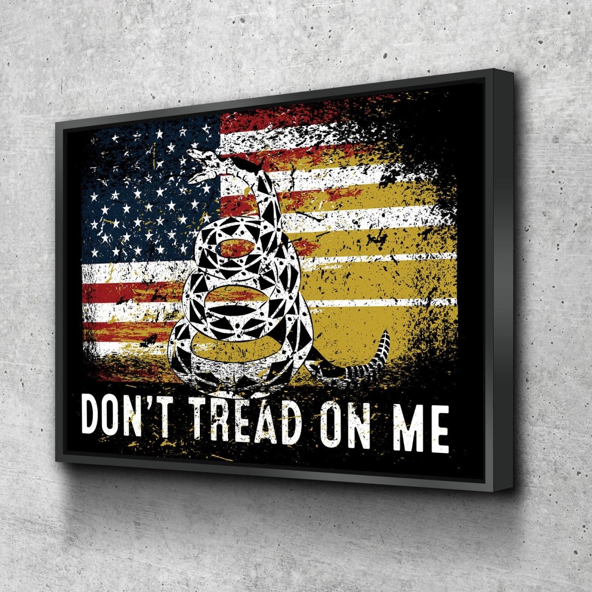 Don't Tread On Me Canvas Wall Art, USA Patriotic Decor - Royal Crown Pro