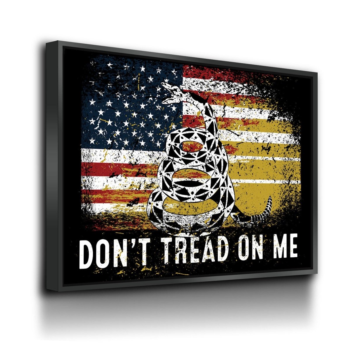 Don't Tread On Me Canvas Wall Art, USA Patriotic Decor - Royal Crown Pro