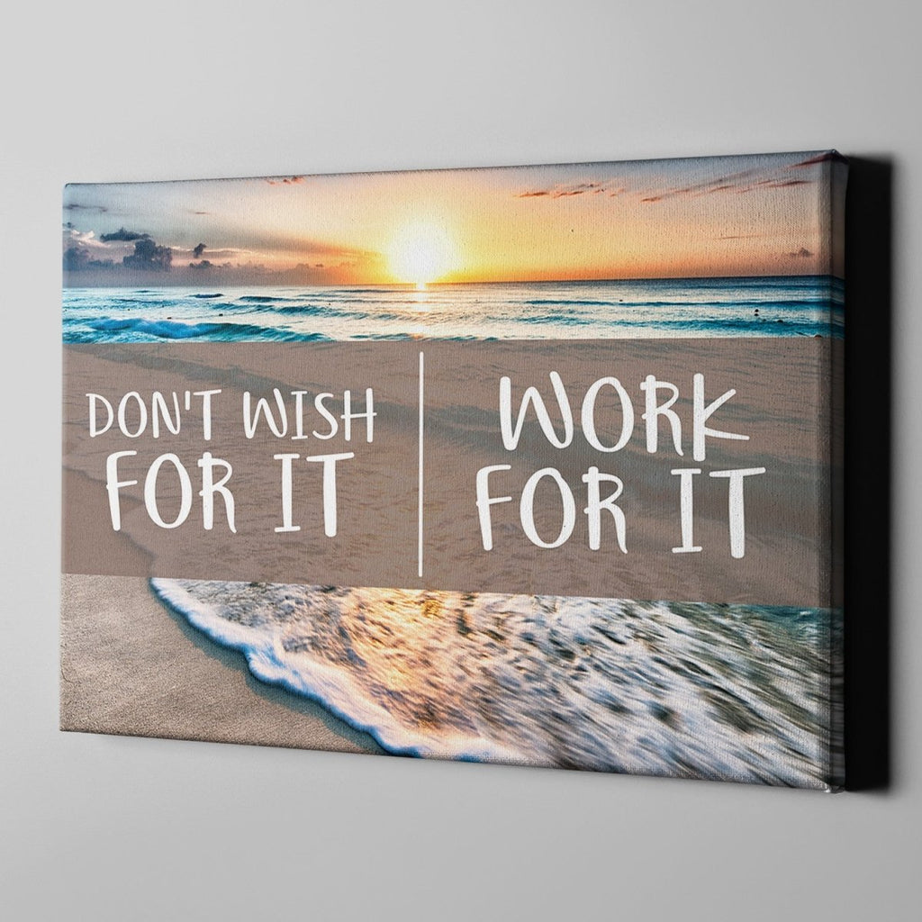 Don't Wish For It Work For It Framed Canvas Wall Art - Royal Crown Pro