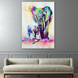 Elephant With Son Wall Art Canvas Elephant Decor - Royal Crown Pro