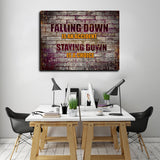 Falling Down Is An Accident Staying Down Is A Choice Canvas Wall Art - Royal Crown Pro