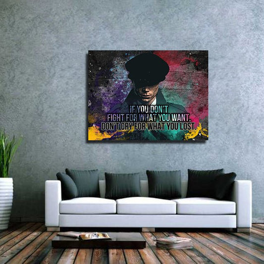 Fight For What You Want Canvas Wall Art Motivational Wall Decor - Royal Crown Pro
