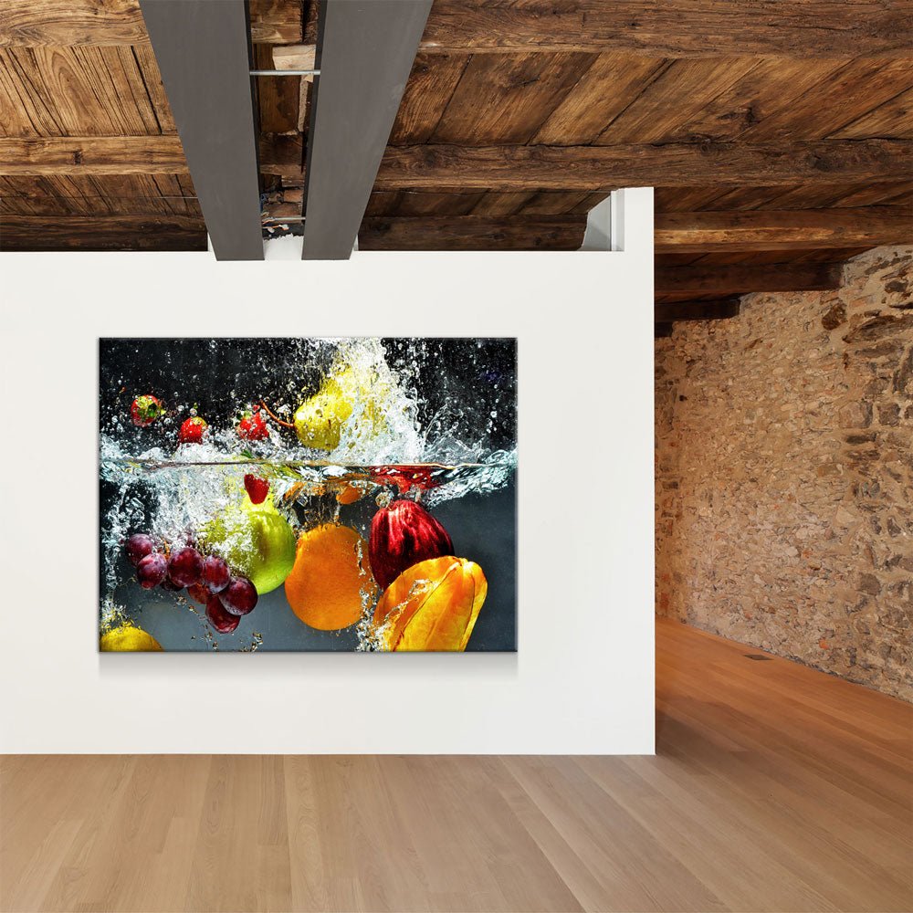 Fruit Splash Canvas Wall Art, Cooking Decor, Kitchen Wall Art, Fruit Decor - Royal Crown Pro