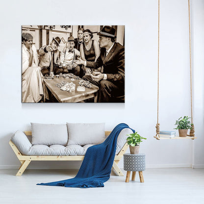 Gangsters Canvas Wall Art, Gangster Decor, Man Cave Art - Royal Crown Pro
