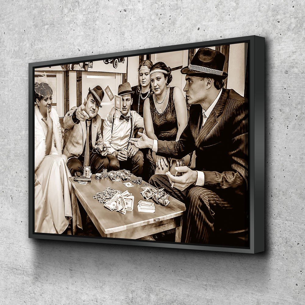 Gangsters Canvas Wall Art, Gangster Decor, Man Cave Art - Royal Crown Pro