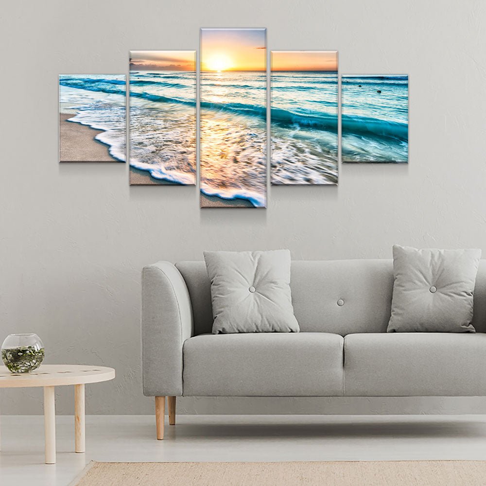 Good Morning Ocean View 5-Piece Wall Art Canvas - Royal Crown Pro