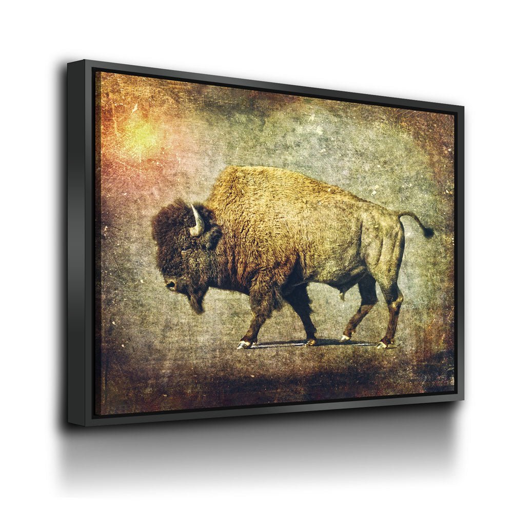 Great Buffalo Canvas Wall Art, Ranch Art, Ranch Style Home Decor, Buffalo Decor - Royal Crown Pro