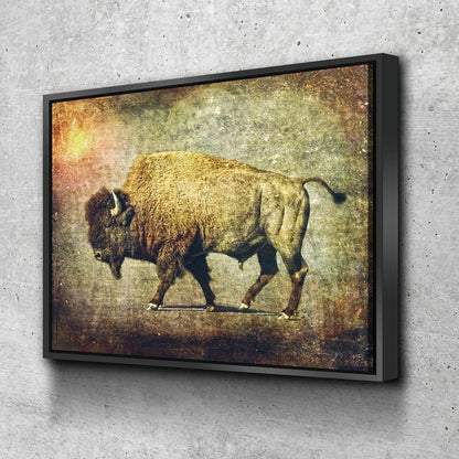 Great Buffalo Canvas Wall Art, Ranch Art, Ranch Style Home Decor, Buffalo Decor - Royal Crown Pro